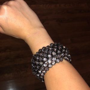 BCBGMaxAzria Black Crystal Stretchy Bracelet